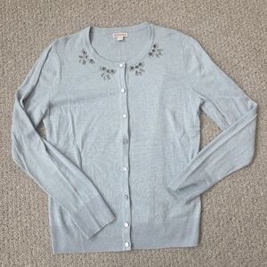 Merona Women's Light Blue Embellished Sweater